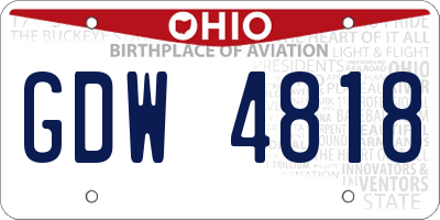 OH license plate GDW4818