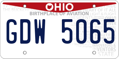 OH license plate GDW5065