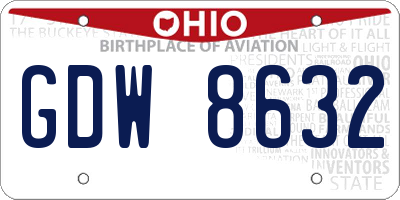 OH license plate GDW8632