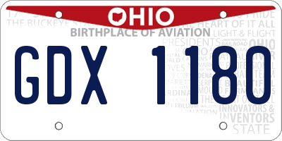 OH license plate GDX1180