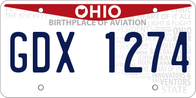 OH license plate GDX1274