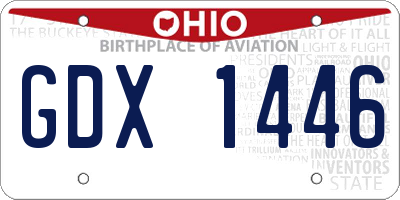 OH license plate GDX1446
