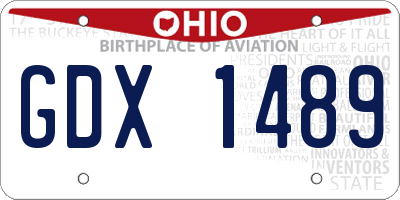 OH license plate GDX1489
