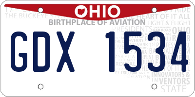 OH license plate GDX1534