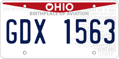 OH license plate GDX1563