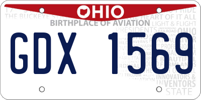 OH license plate GDX1569
