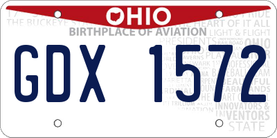 OH license plate GDX1572