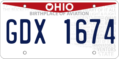 OH license plate GDX1674
