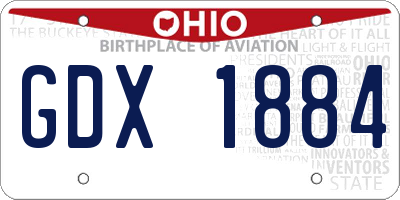 OH license plate GDX1884