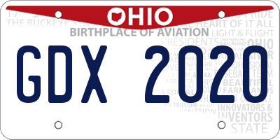 OH license plate GDX2020