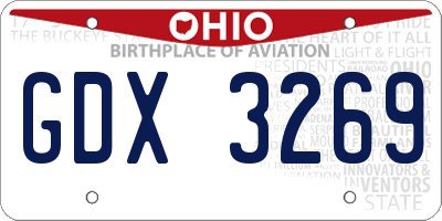 OH license plate GDX3269