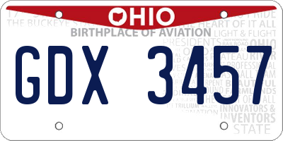 OH license plate GDX3457