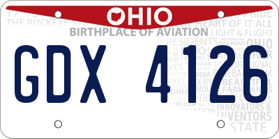 OH license plate GDX4126