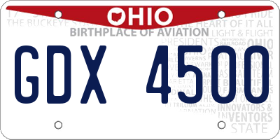 OH license plate GDX4500