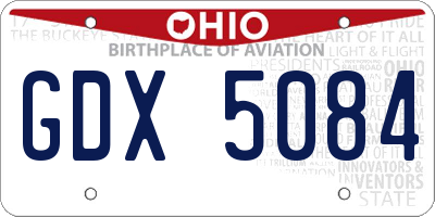 OH license plate GDX5084