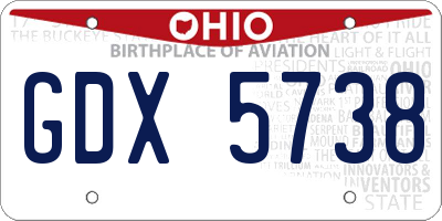 OH license plate GDX5738
