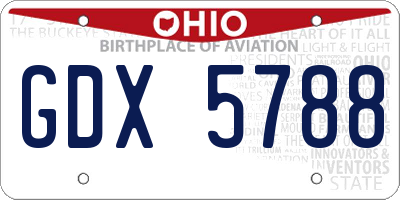 OH license plate GDX5788