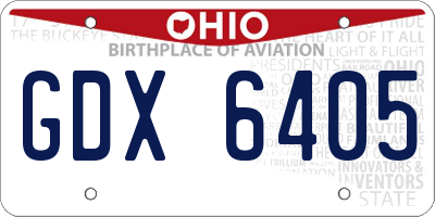 OH license plate GDX6405