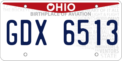 OH license plate GDX6513