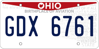 OH license plate GDX6761