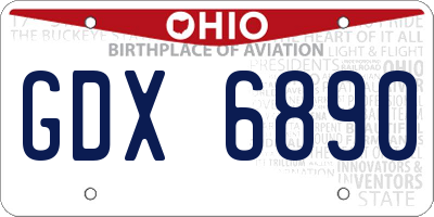 OH license plate GDX6890