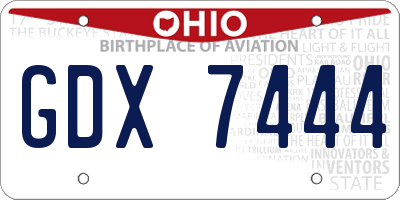 OH license plate GDX7444