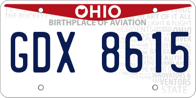 OH license plate GDX8615