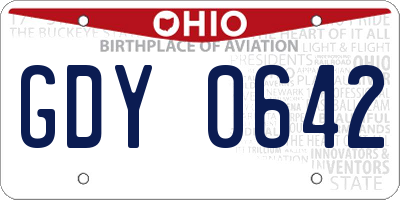 OH license plate GDY0642