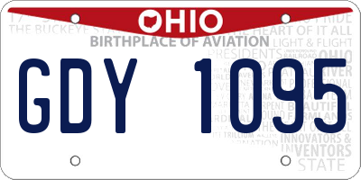 OH license plate GDY1095