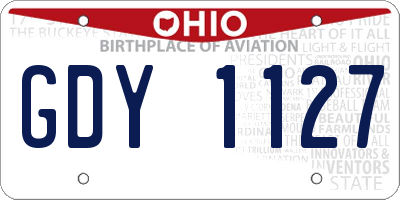 OH license plate GDY1127
