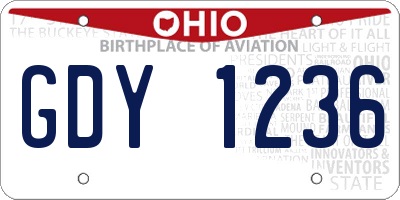 OH license plate GDY1236