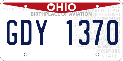 OH license plate GDY1370