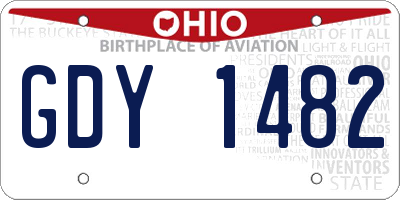 OH license plate GDY1482
