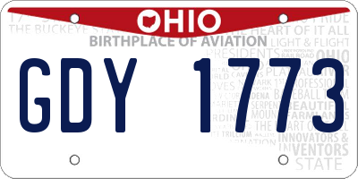 OH license plate GDY1773