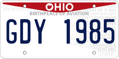 OH license plate GDY1985