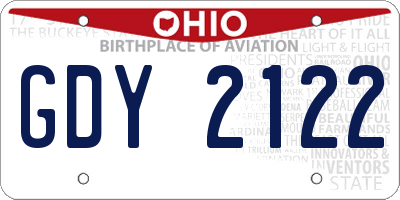 OH license plate GDY2122