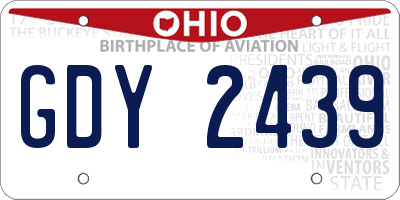 OH license plate GDY2439