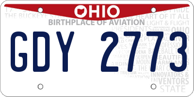 OH license plate GDY2773