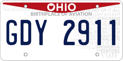 OH license plate GDY2911