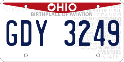 OH license plate GDY3249