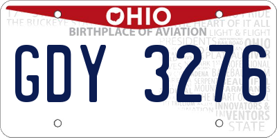 OH license plate GDY3276