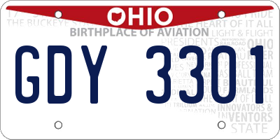 OH license plate GDY3301
