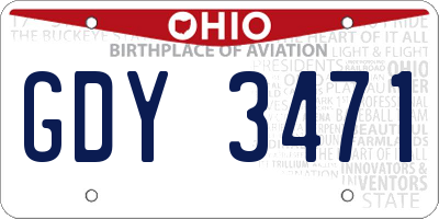 OH license plate GDY3471