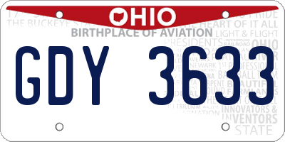 OH license plate GDY3633