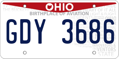 OH license plate GDY3686