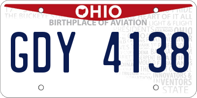 OH license plate GDY4138