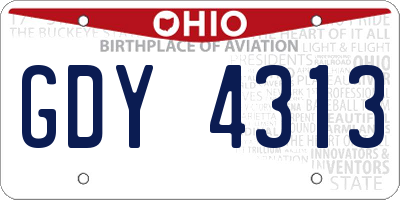 OH license plate GDY4313