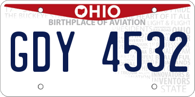 OH license plate GDY4532