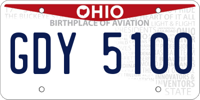OH license plate GDY5100