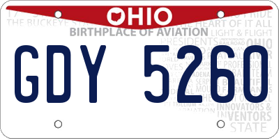 OH license plate GDY5260